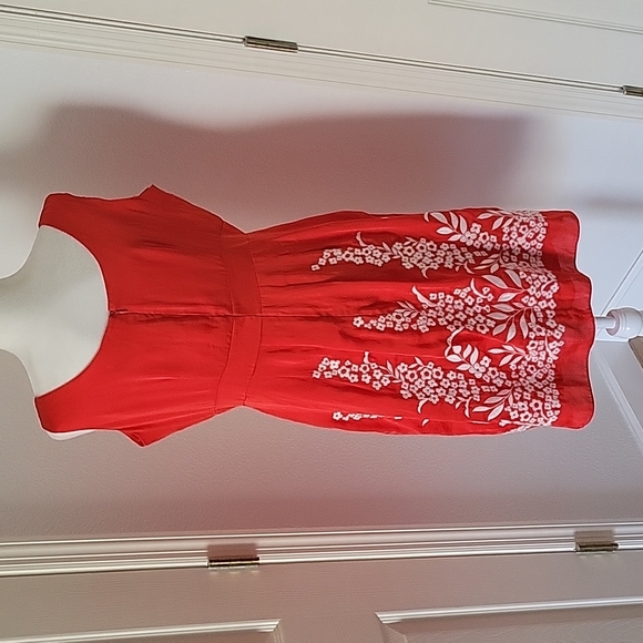 Antonio Melani Orange Embroidery Floral  Dress Size 12 - Picture 6 of 15